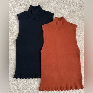 Bar III Sleeveless Turtleneck Tops Lot of 2 NWT